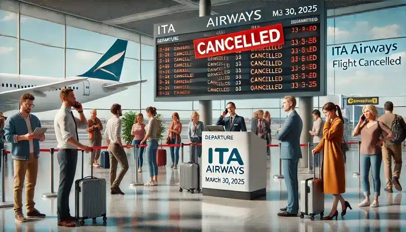 Volo ITA Airways Reggio-Linate cancellato dal 30 Marzo 2025