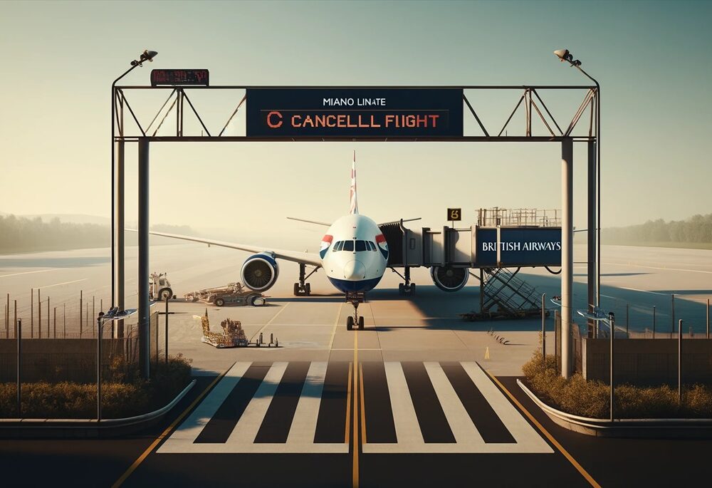 Volo cancellato British Airways Milano Linate Aprile 2024